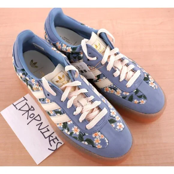 Adidas Sambae x Liberty London Tactile Blue Floral Women's Shoes - Picture 6 of 11